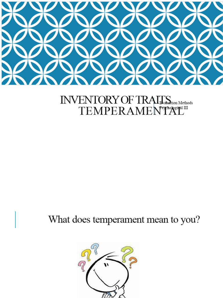 Inventory of Temperamental Traits | PDF | Temperament | Psychology