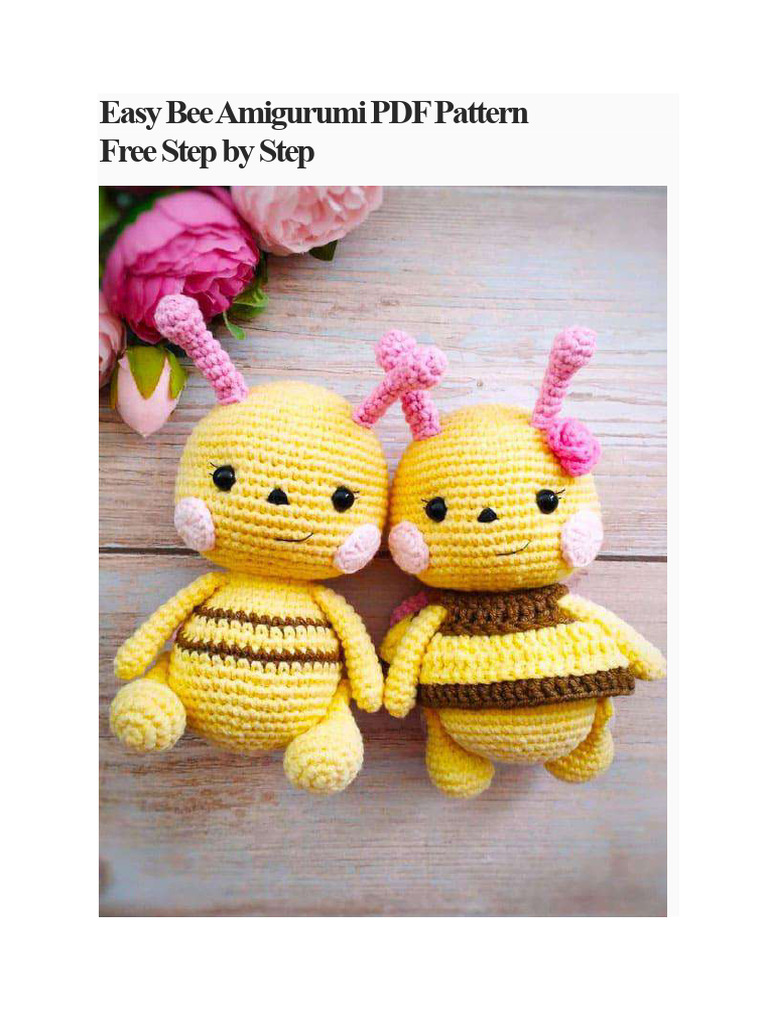 Easy Bee Amigurumi PDF Free Pattern Step by Step | PDF | Amigurumi | Yarn