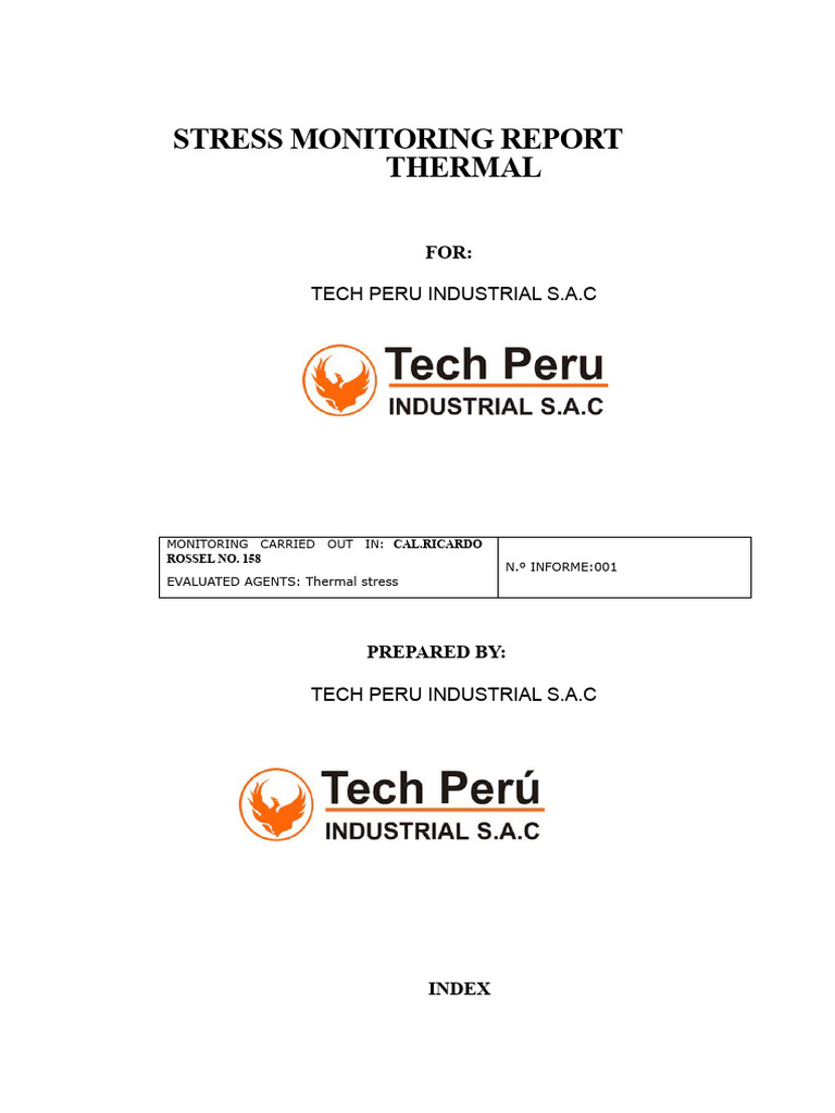 Thermal Stress Monitoring Report 2022 | PDF | Occupational Safety And ...