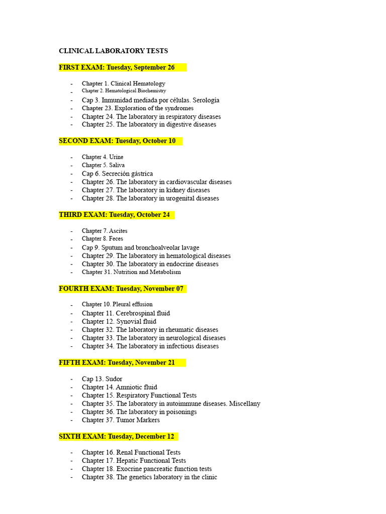 Comprehensive Guide to Clinical Lab Tests | PDF