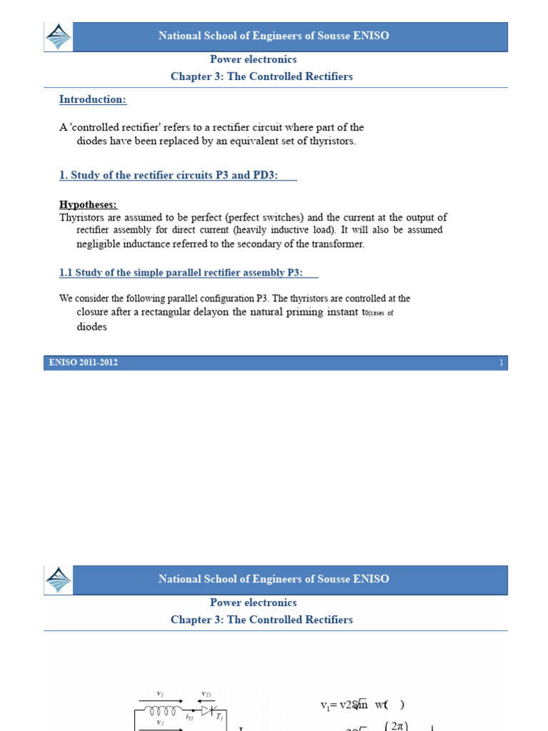 Controlled Rectifiers in Power Electronics | PDF | Rectifier | Power ...