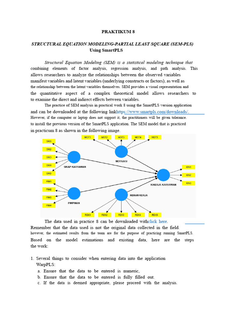 SEM-PLS Analysis with SmartPLS Guide | PDF | Structural Equation ...