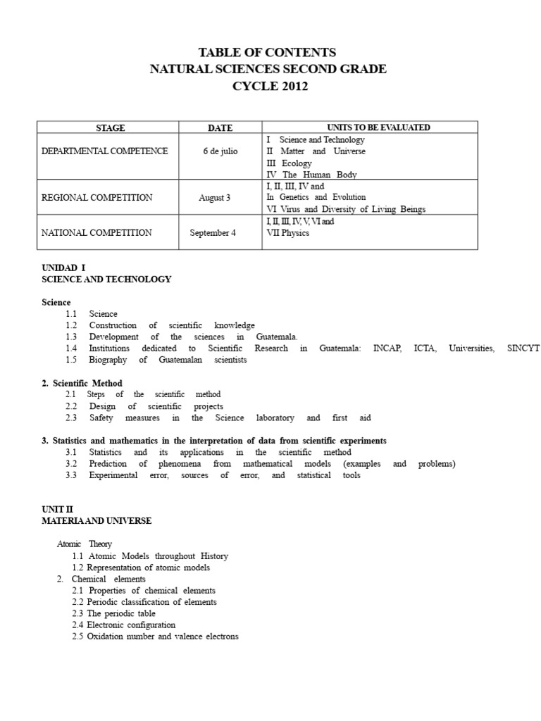 Second Grade Natural Sciences Curriculum | PDF | Ecosystem | Science