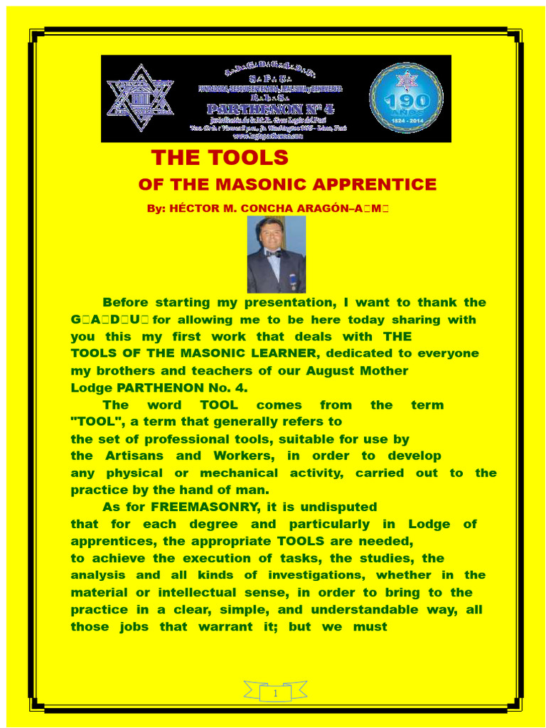 Masonic Apprentice Tools Explained | PDF | Freemasonry | Reason