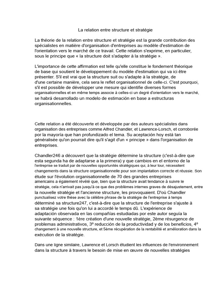Structure et stratégie : une relation clé | PDF | Commercialisation