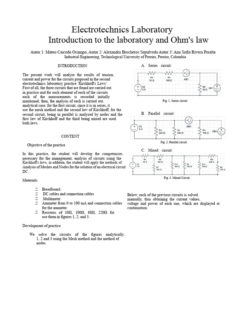 Kirchhoff's Laws in Circuit Analysis | PDF | Electrical Network ...