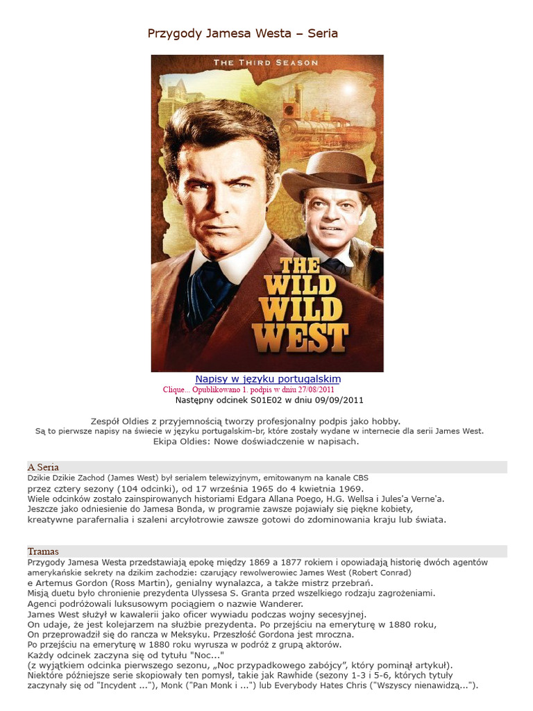 Przygody Jamesa Westa - Seria | PDF