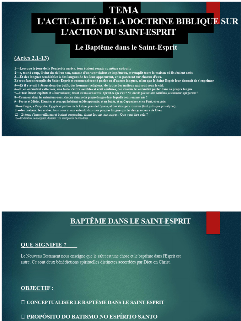 Comprendre le Baptême dans le Saint-Esprit | PDF | Baptisme | Saint-Esprit
