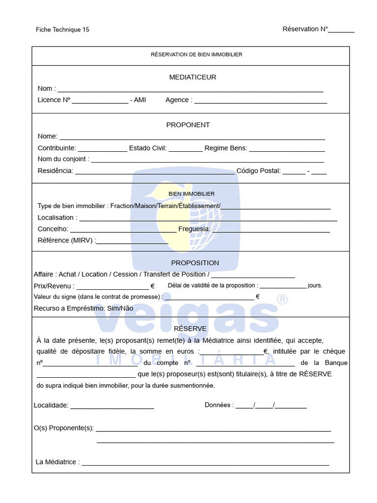 Réservation de Bien Immobilier - Fiche 15 | PDF | Médiation