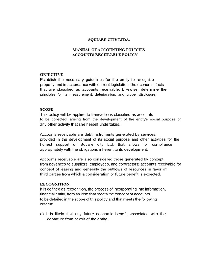 Accounts Receivable Policy Model | PDF | Historical Cost | Financial ...