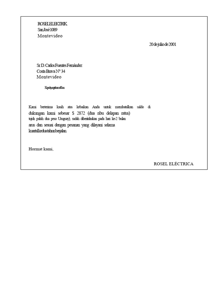 Contoh Surat Penagihan | PDF