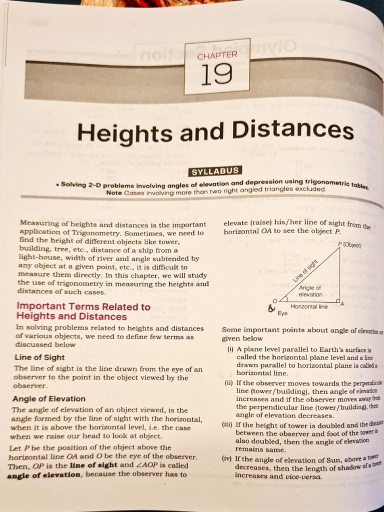 Trigonometry: Heights and Distances Guide | PDF | Trigonometry ...