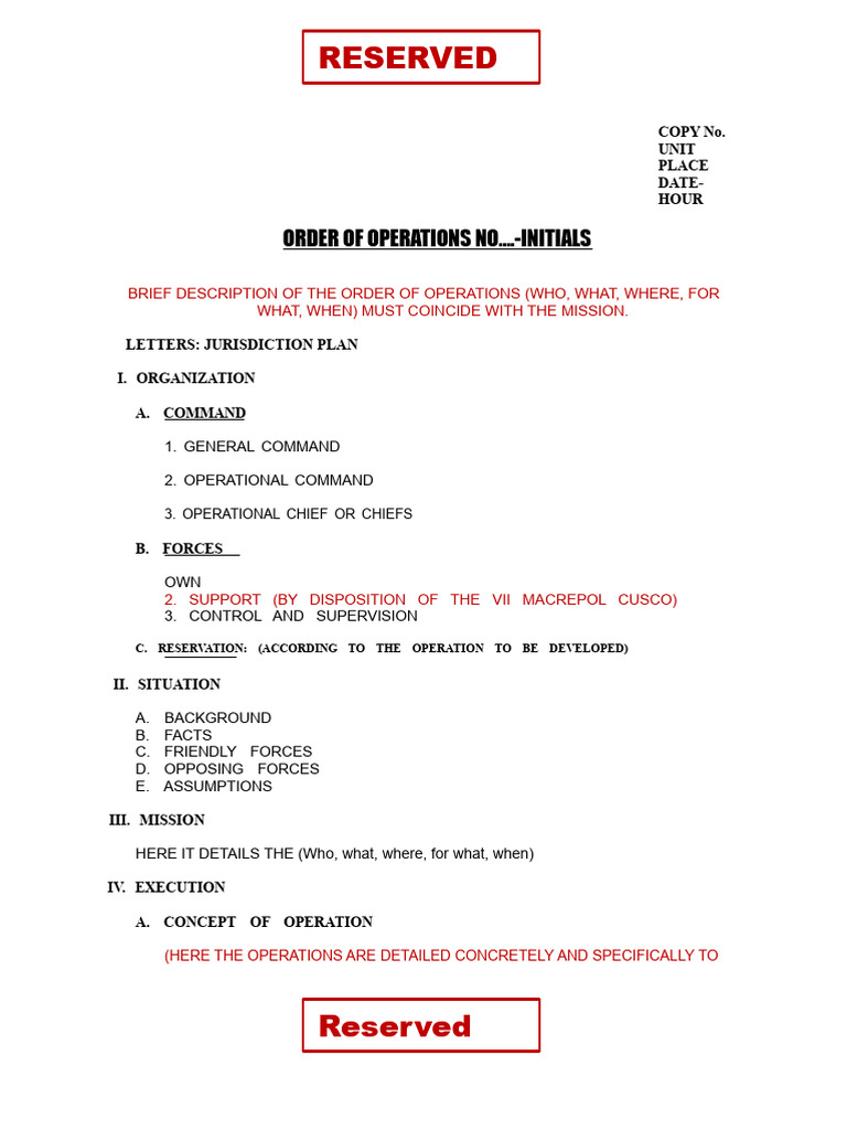 Police Operations Order Overview | PDF | Police | National Security