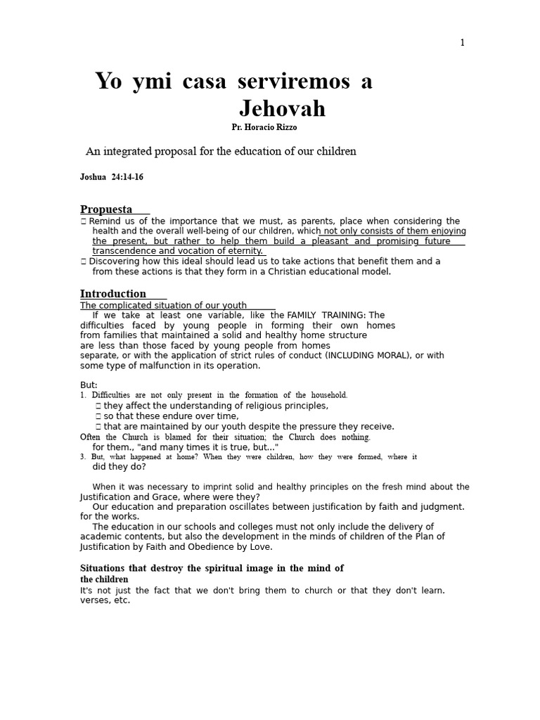 Me and My House Will Serve Jehovah - H Rizo | PDF | Faith ...