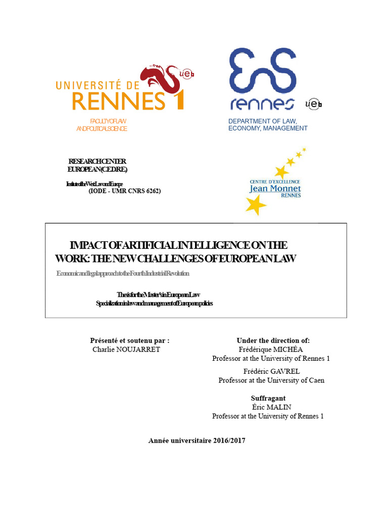 AI's Impact on European Labor Law | PDF | Intelligence | Artificial ...