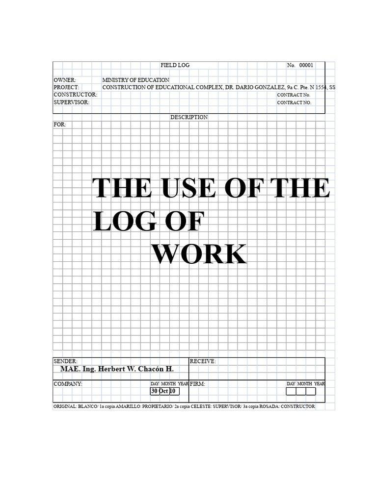 Construction Work Log Guidelines | PDF | Specification (Technical ...