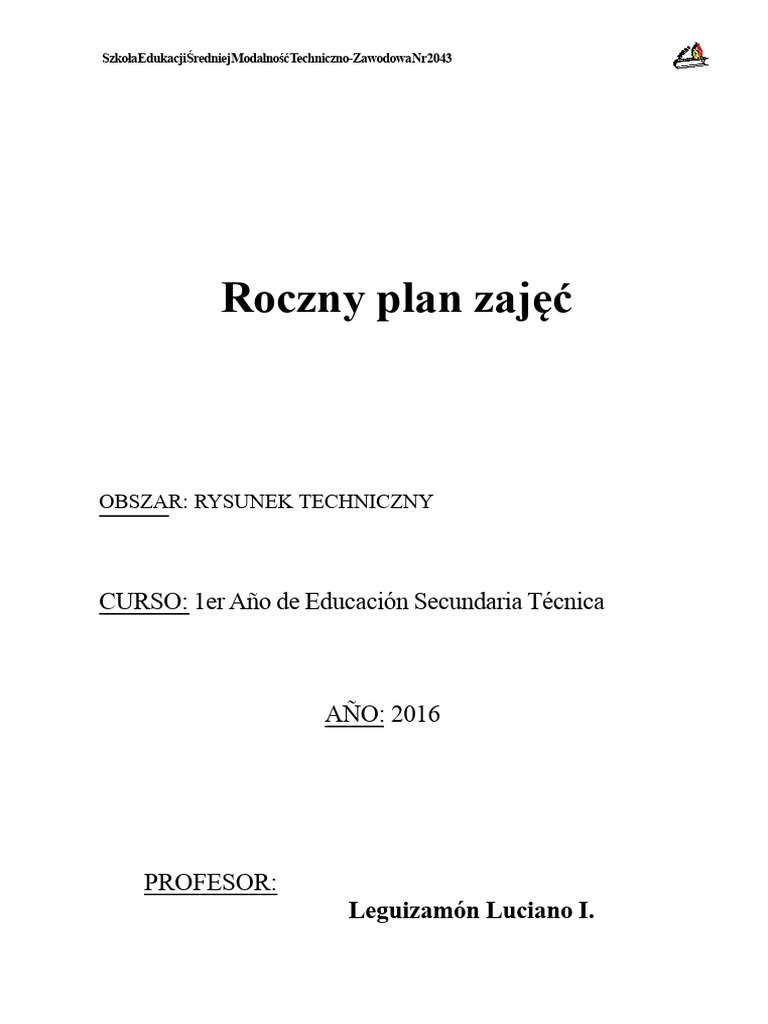 Roczny Plan Zajęć RYSUNKU 1. ROK | PDF