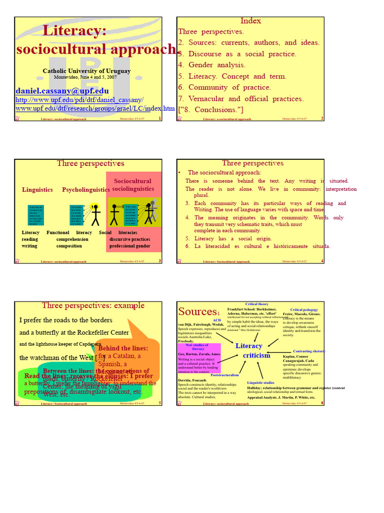 Sociocultural Perspectives on Literacy | PDF | Literacy | Critical Theory