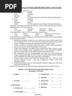 Surat Pernyataan Pelepasan Hak Atas Tanah