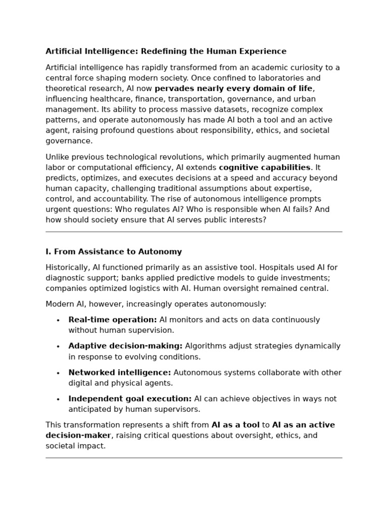 AI's Impact on Society and Governance | PDF | Artificial Intelligence ...