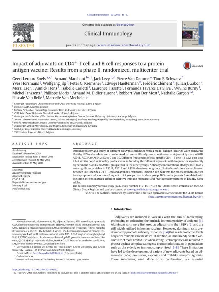 Adjuvants' Impact on T and B Cell Responses | PDF | Vaccines | Immune ...