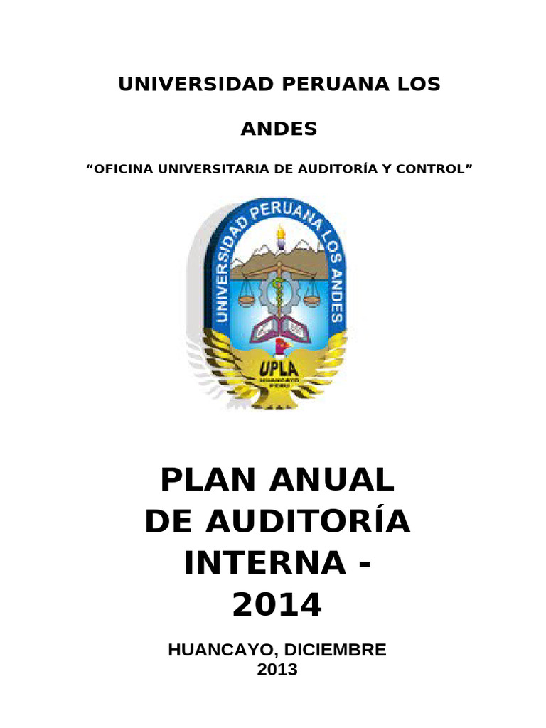 Plan Anual de Auditoria | PDF | Sistema de manejo de calidad | Auditoría