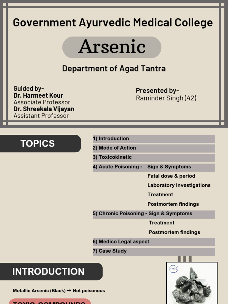 Arsenic Poisoning: Symptoms and Treatment | PDF | Arsenic | Clinical ...