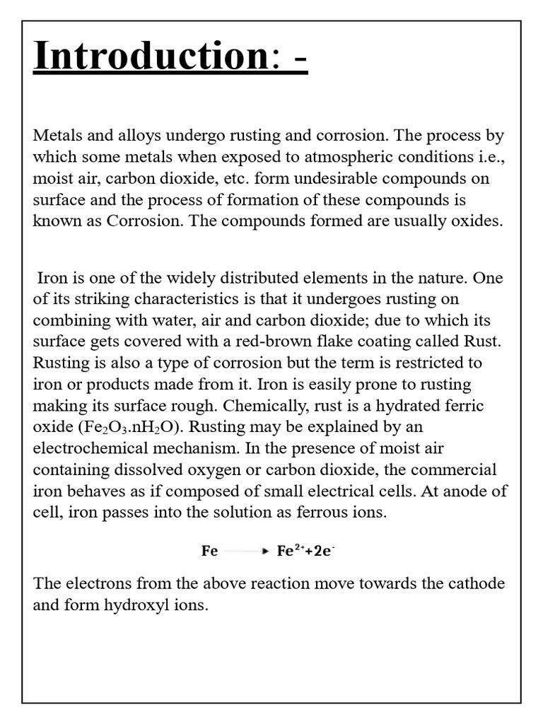 Understanding Iron Rusting and Prevention | PDF | Rust | Corrosion