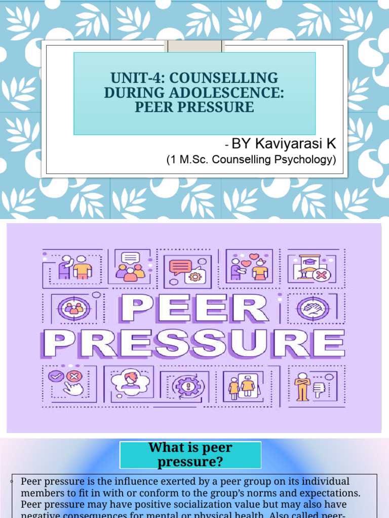 Understanding Peer Pressure in Adolescence | PDF | Adolescence ...