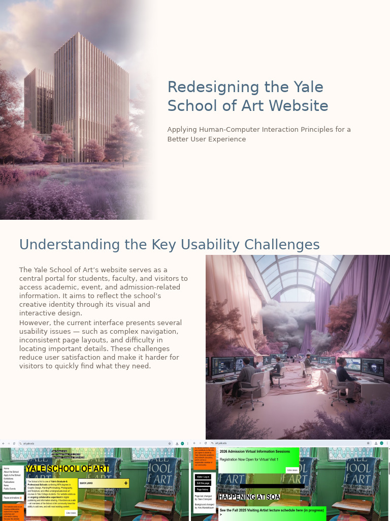 Yale Art School Website Redesign Insights | PDF | Usability | Human ...