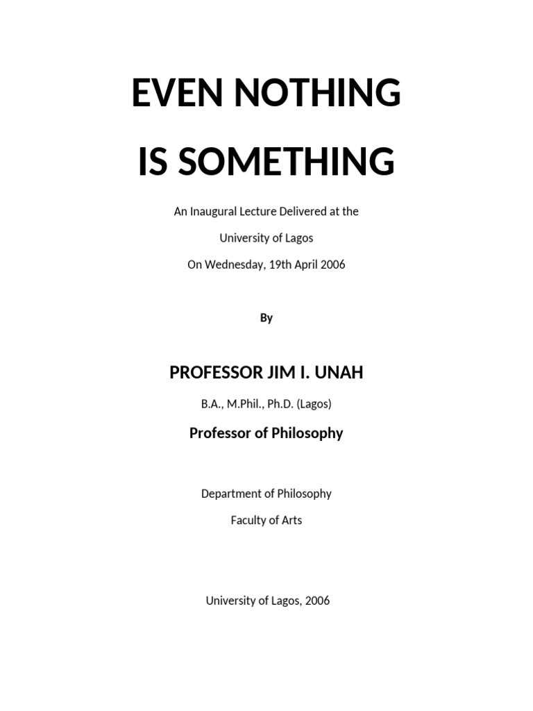 Exploring Nothingness in Metaphysics | PDF | Transcendence (Philosophy ...