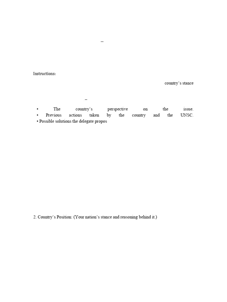 UNSC Position Paper Guidelines | PDF