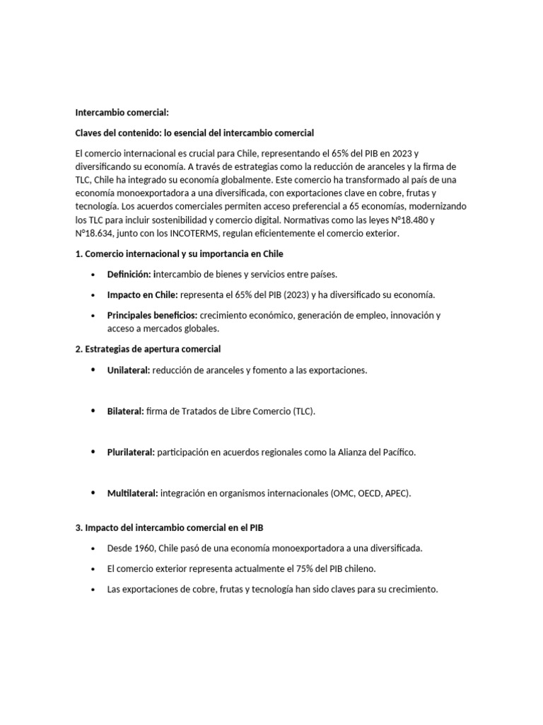 Comercio Exterior y Crecimiento en Chile | PDF | El comercio ...