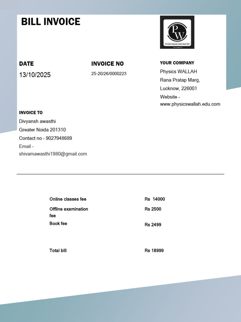 Bill Invoice | PDF