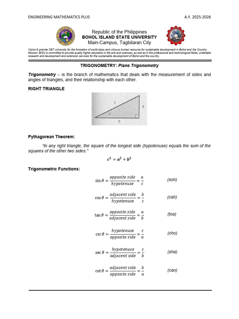 I EMP Trigonometry 1 FINAL 1 | PDF | Angle | Trigonometry