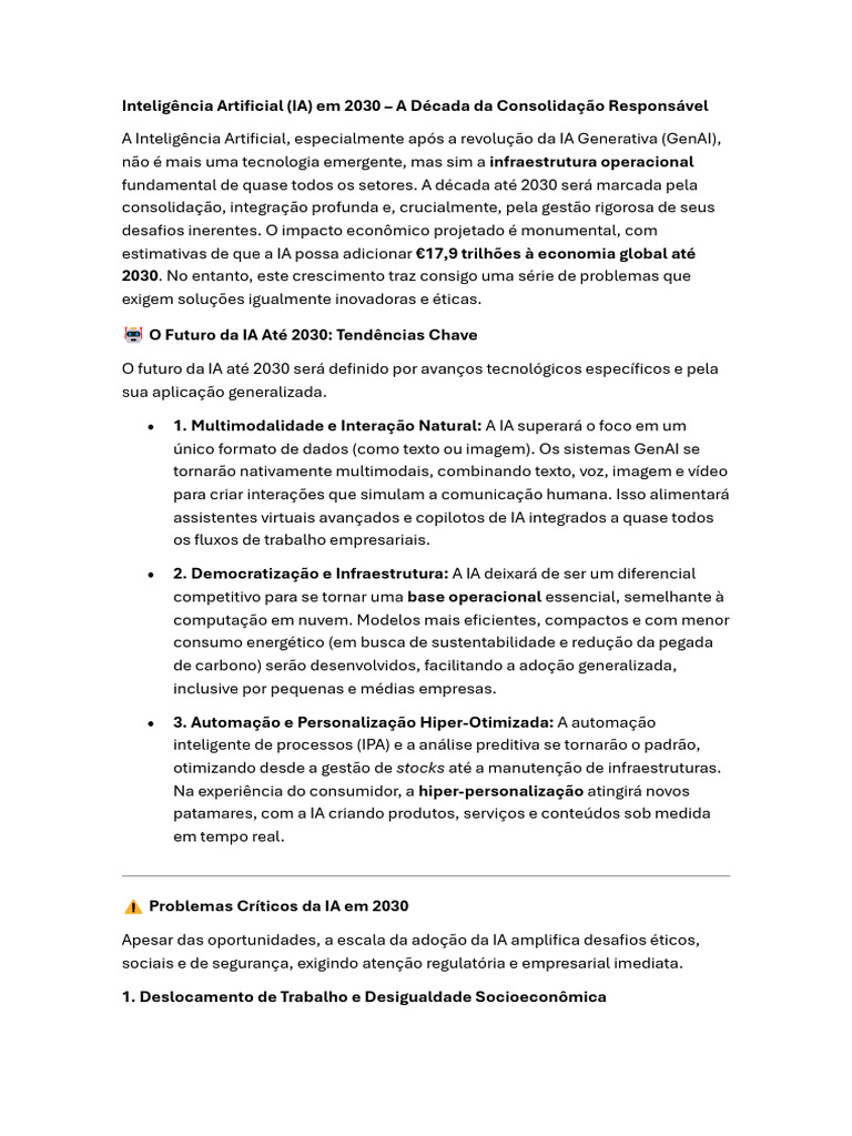 IA em 2030: Desafios e Oportunidades | PDF | Inteligência artificial ...