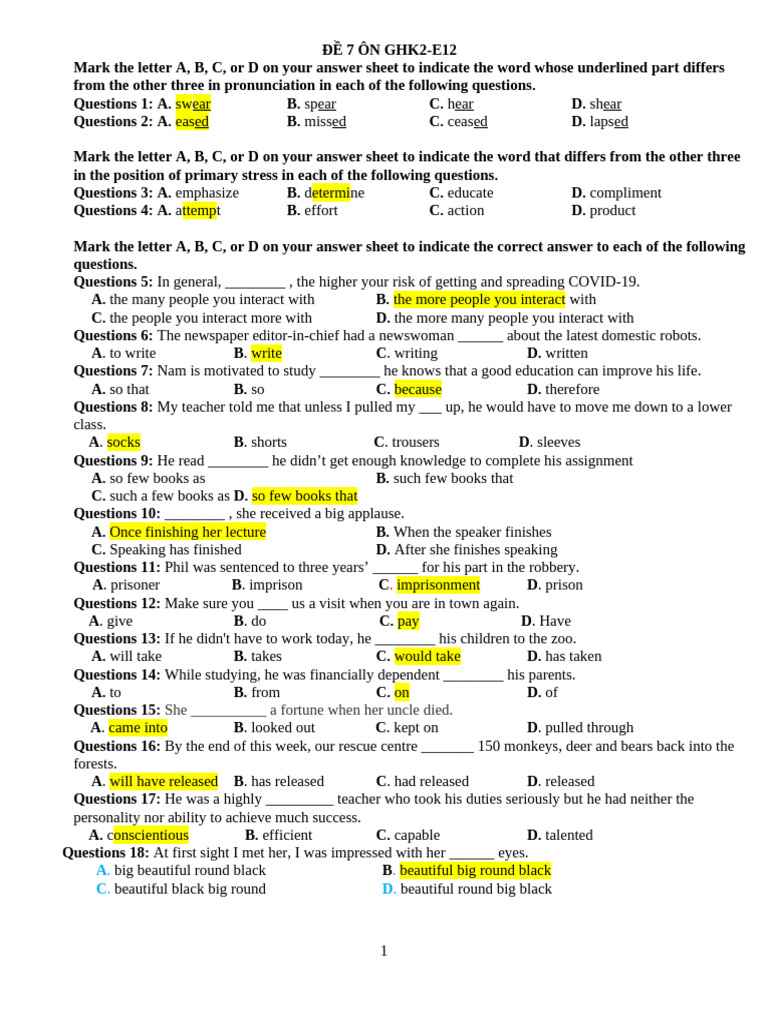 Vocabulary and Grammar Practice E12 | PDF | City | Urbanization