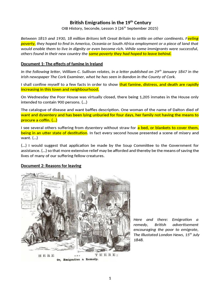 19th Century British Emigration Trends | PDF