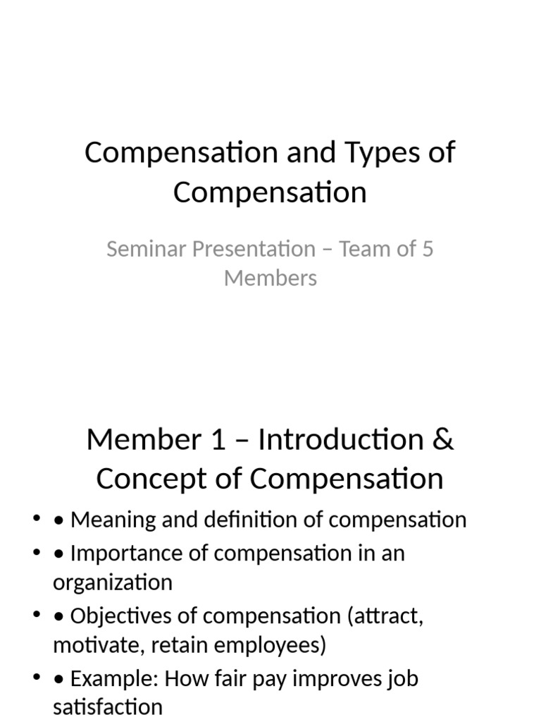Compensation Seminar | PDF
