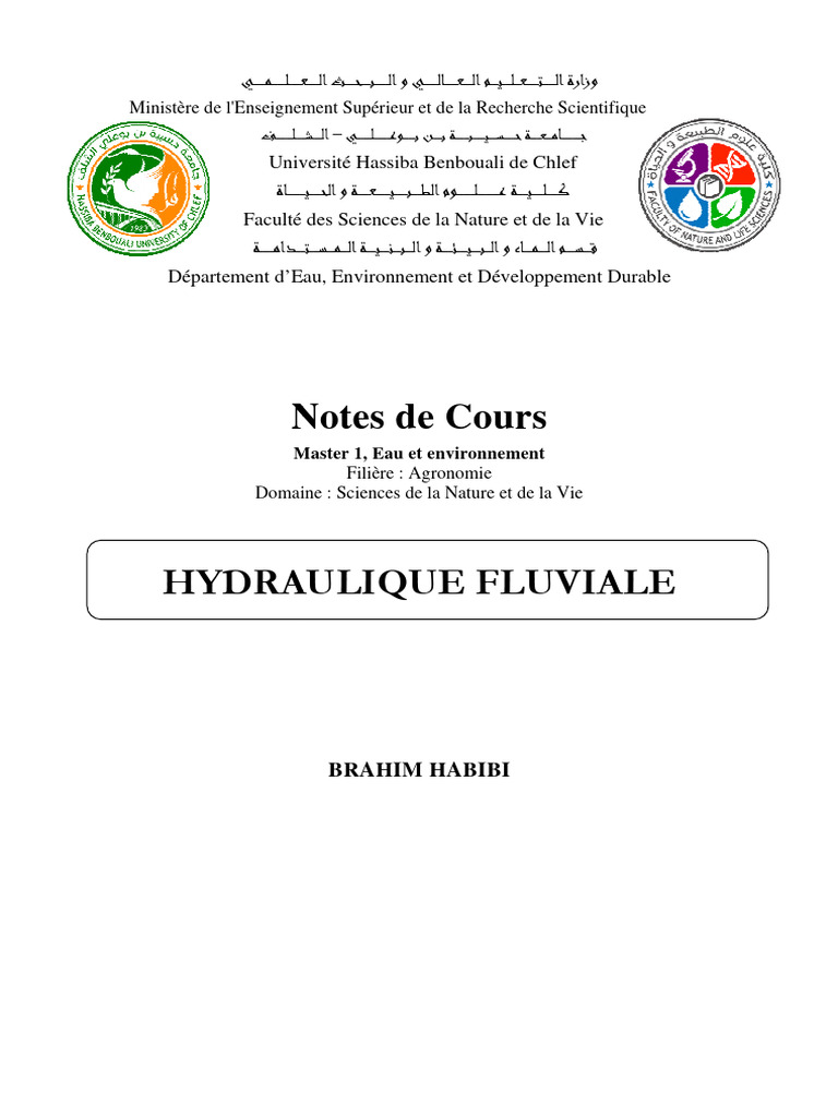 Hydraulique Fluviale M1 Eau Et Environnement | PDF | Nombre de Reynolds ...