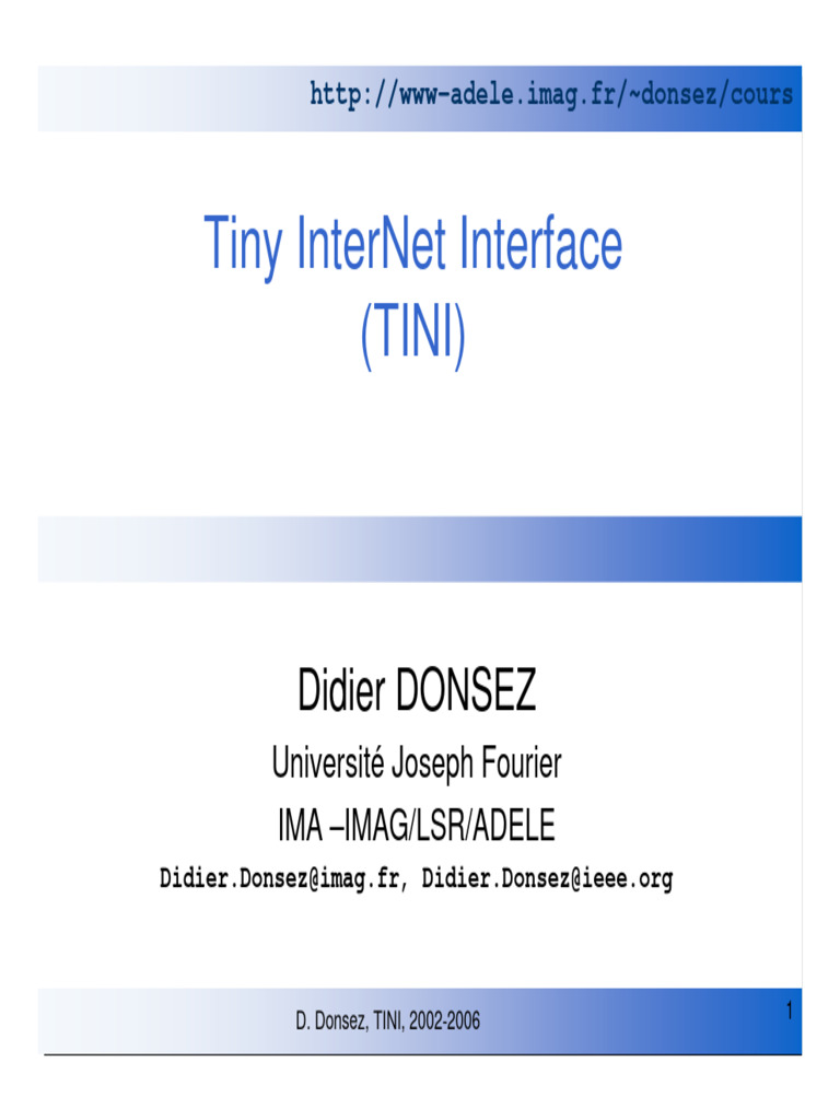 Introduction au Tiny Internet Interface (TINI) | PDF | Java (Langage de ...
