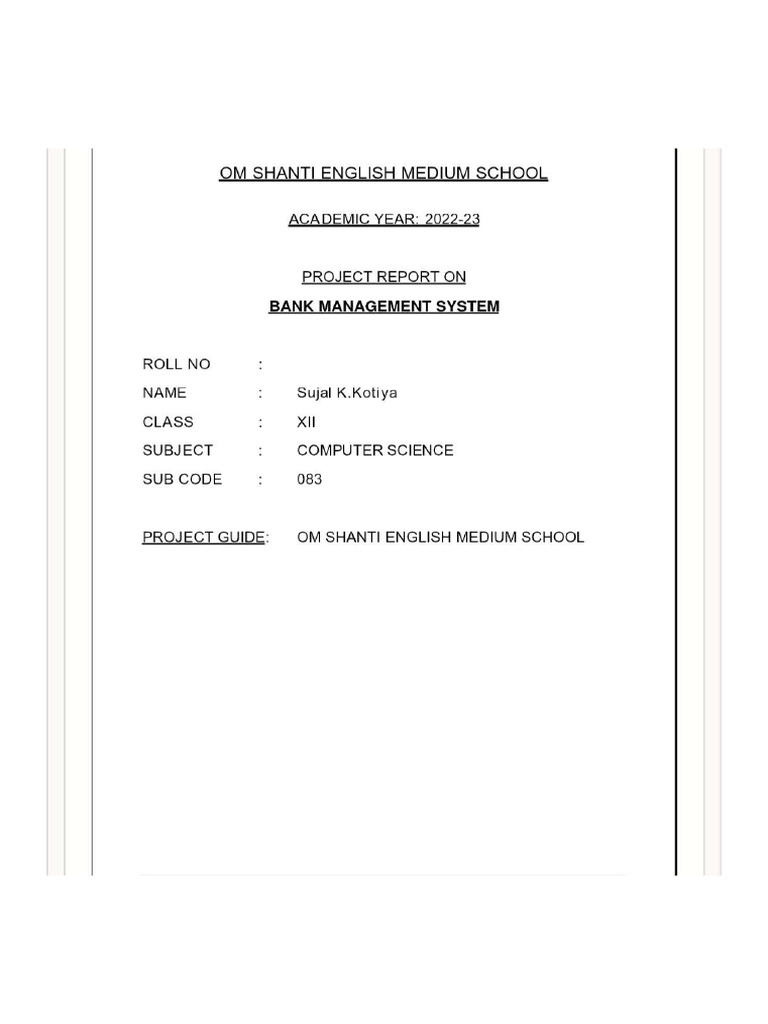 Bank Management | PDF