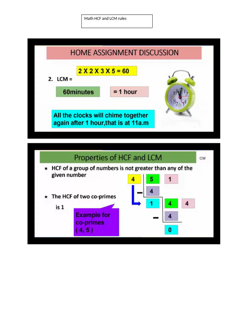 Math HCF and LCM Rules | PDF