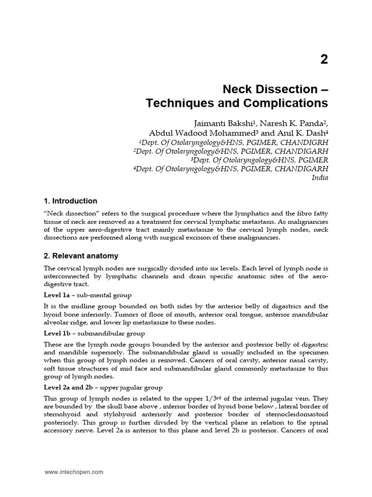Neck Dissection: Techniques & Complications | PDF | Neck | Human Head ...