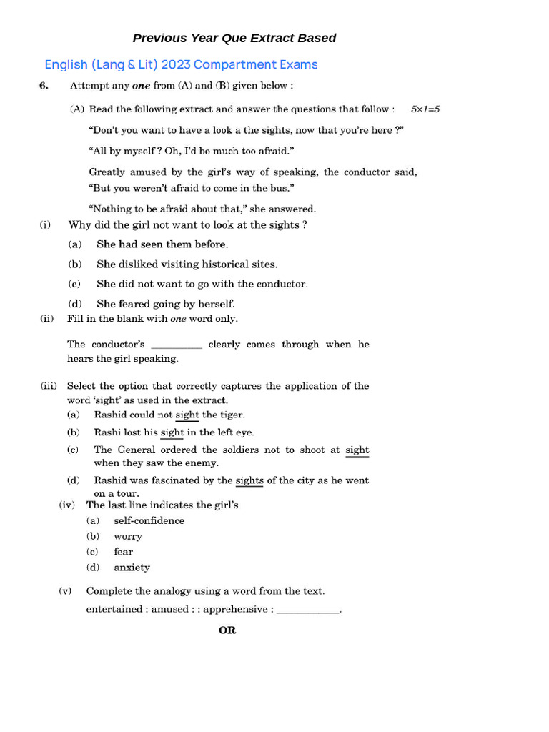 Previous Year Extract Questions Analysis | PDF