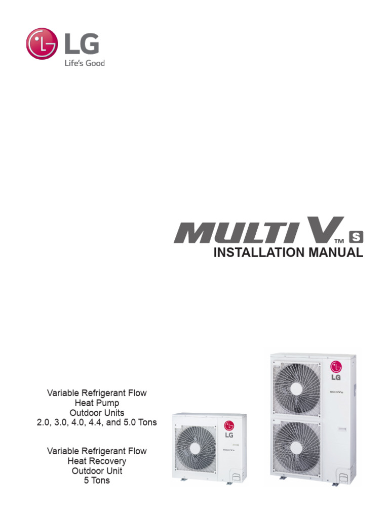 LG VRF Heat Pump Installation Guide | PDF | Air Conditioning ...