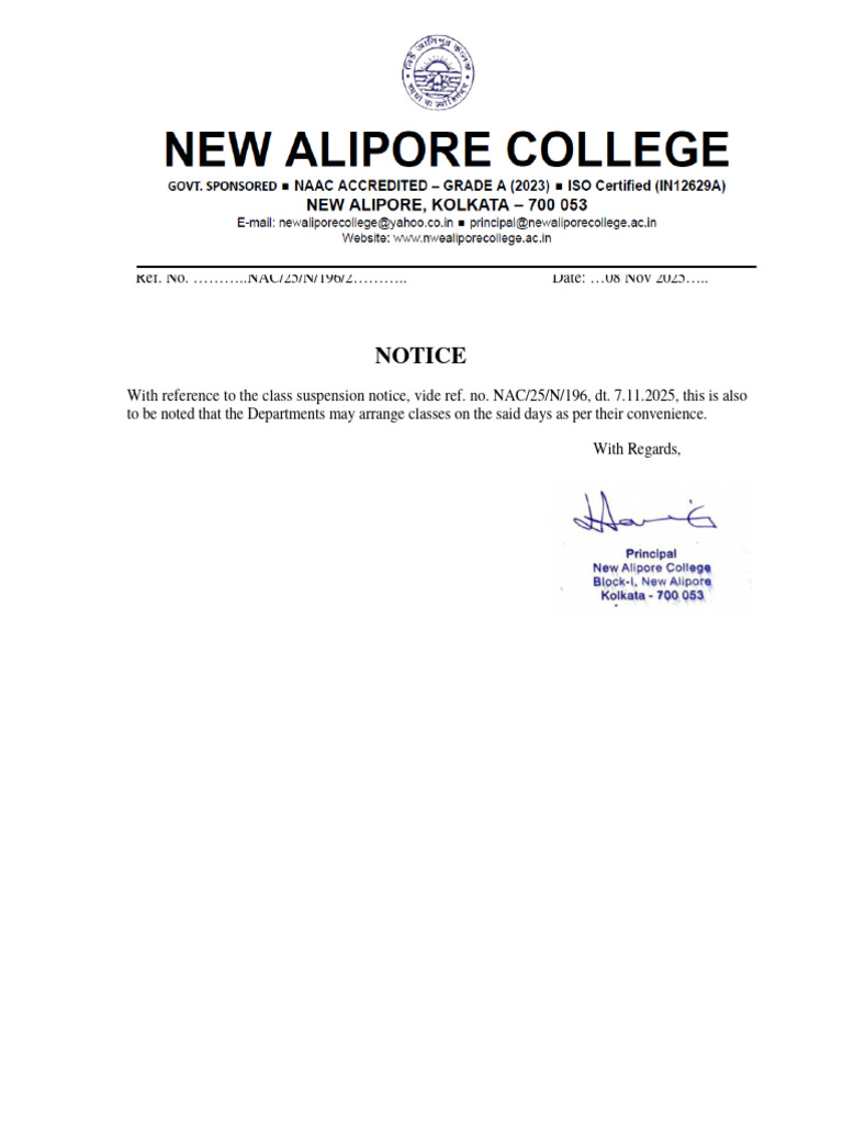 Class Suspension Notice Update | PDF