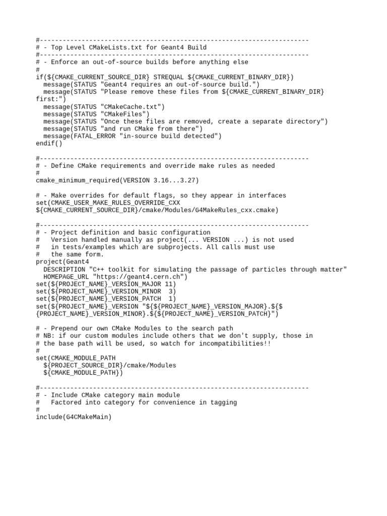 Geant4 CMake Configuration Guide | PDF