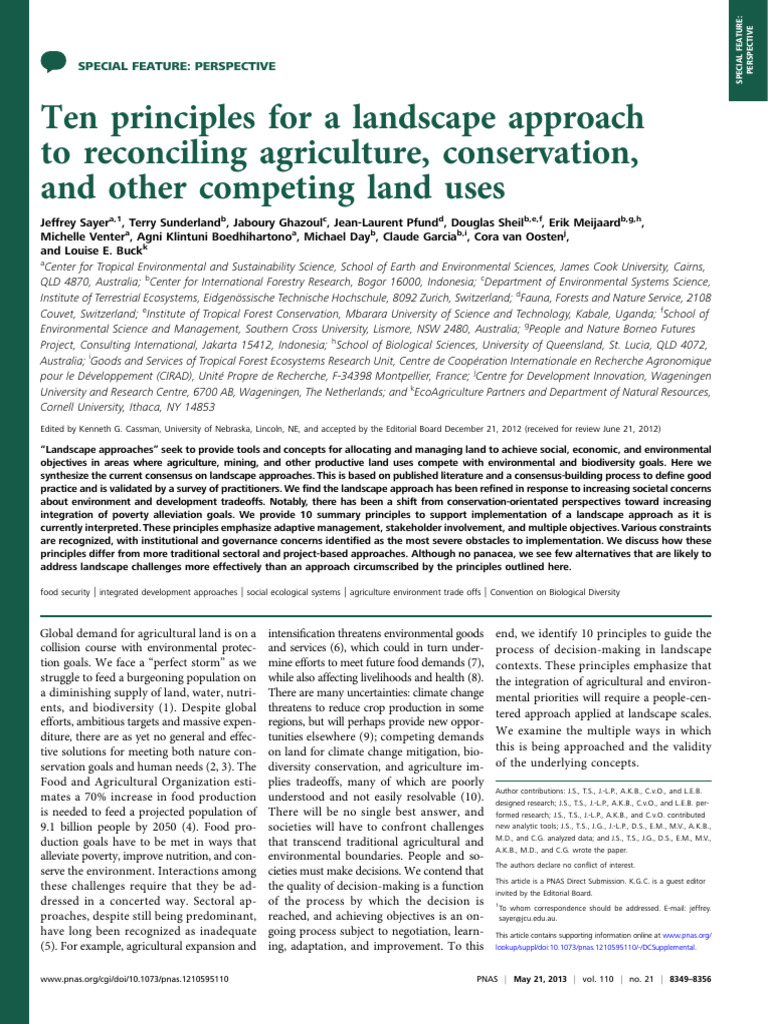 10 Principles of Landscape Approach | PDF | Conservation Biology ...