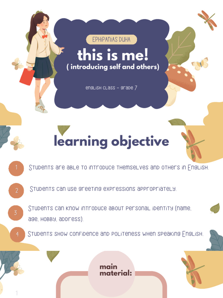 Self-Introduction Guide for 7th Graders | PDF | Human Communication ...